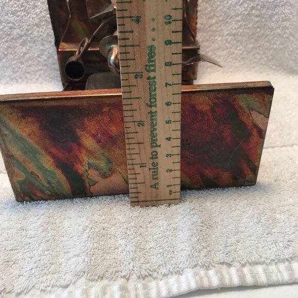 Handmade Copper Desk Music Box With Quirky Figurine & Coffee Cup Sitting At Pian - Picture 10 of 11